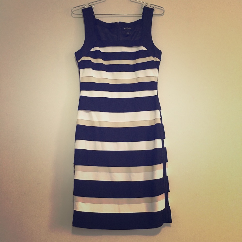White House Black Market Textured Stripe Dress